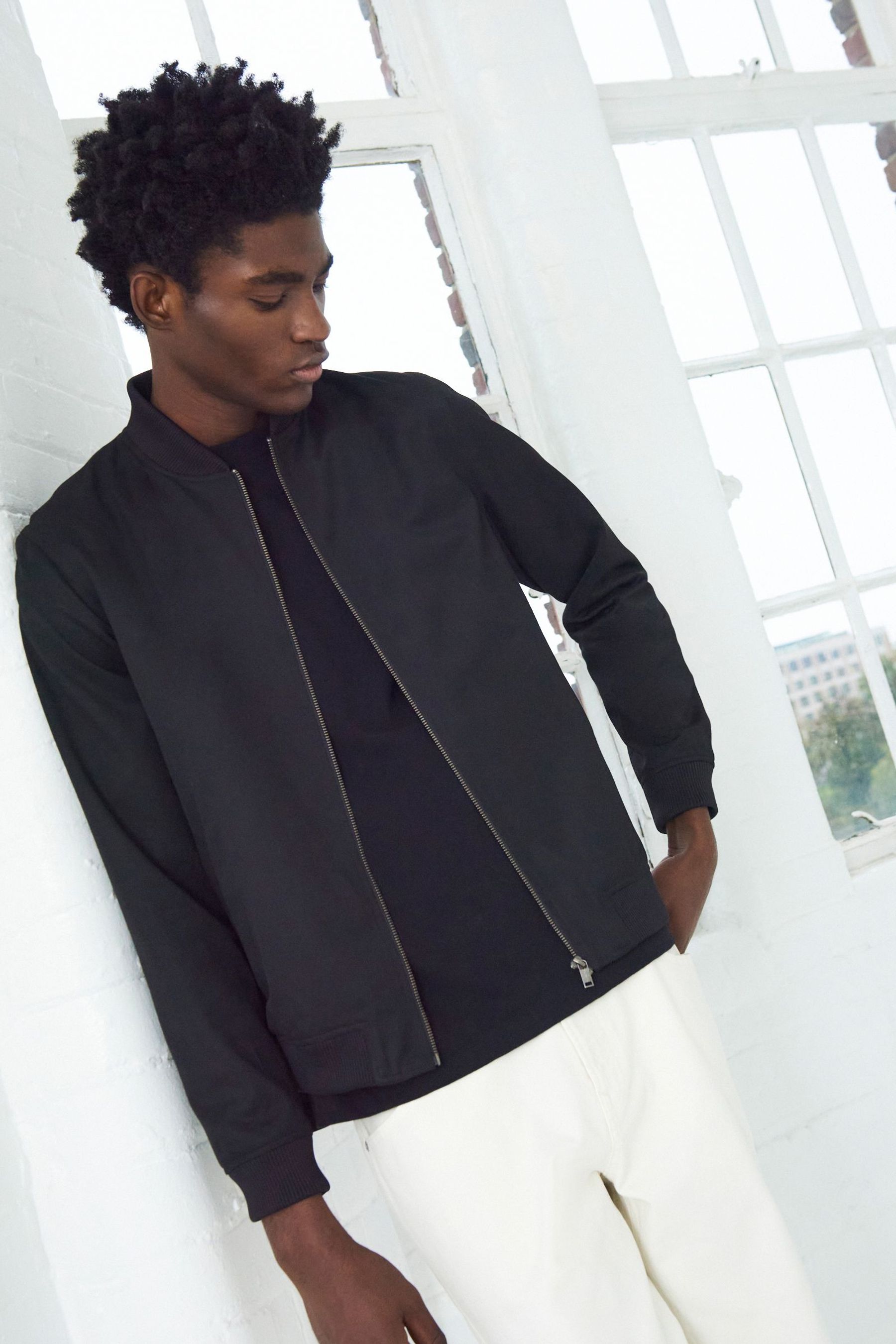 Black Smart Bomber Jacket