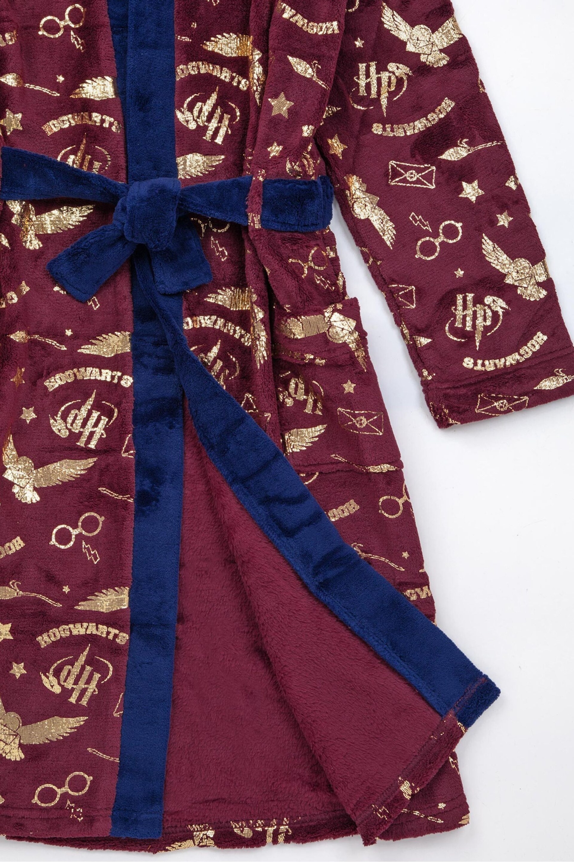 Vanilla Underground Red Harry Potter Unisex Kids Fleece Dressing Gown Robe - Image 6 of 6