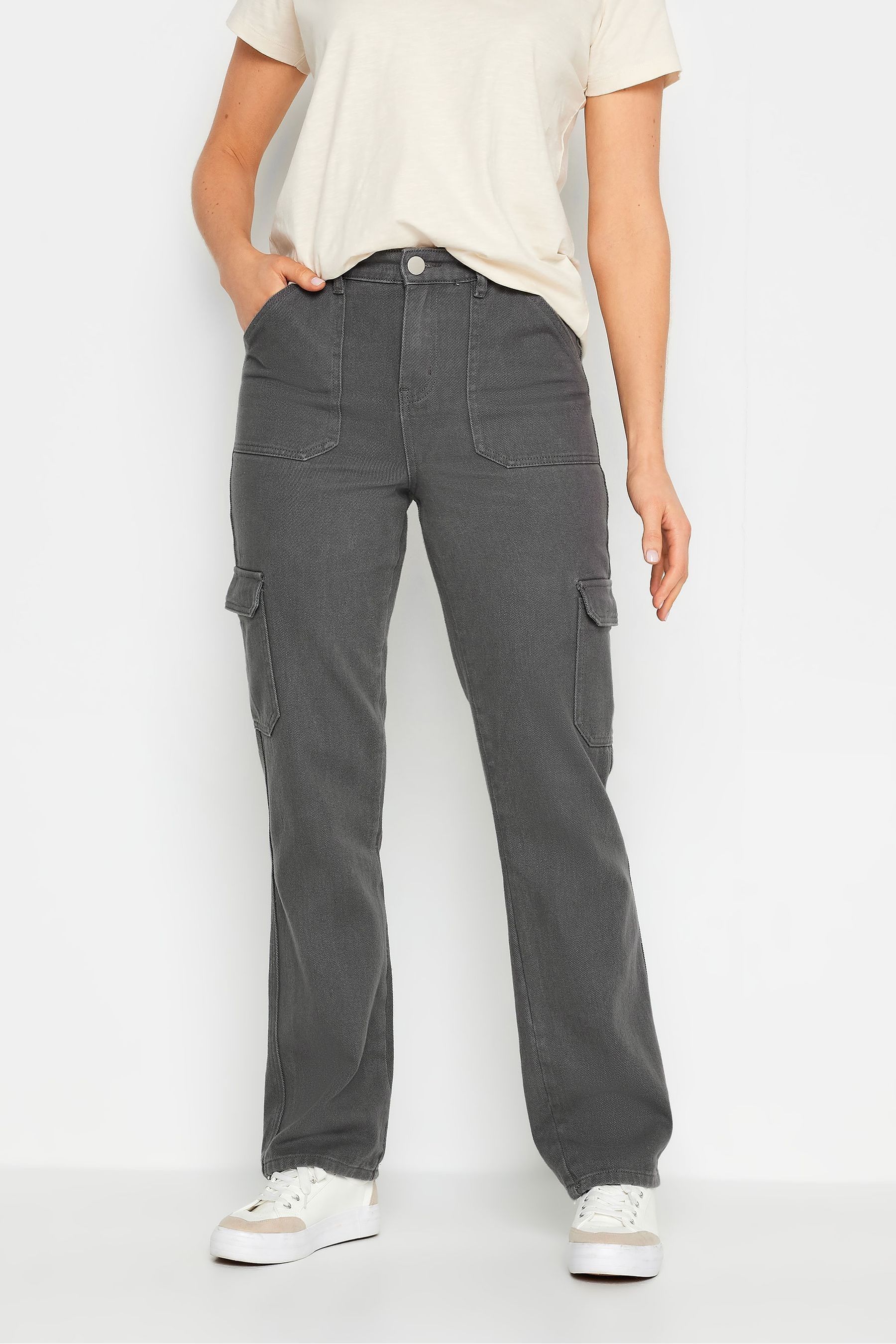 Long Tall Sally Grey Straight Leg Jeans