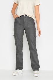 Long Tall Sally Grey Straight Leg 100% Cotton Jeans - Image 1 of 4