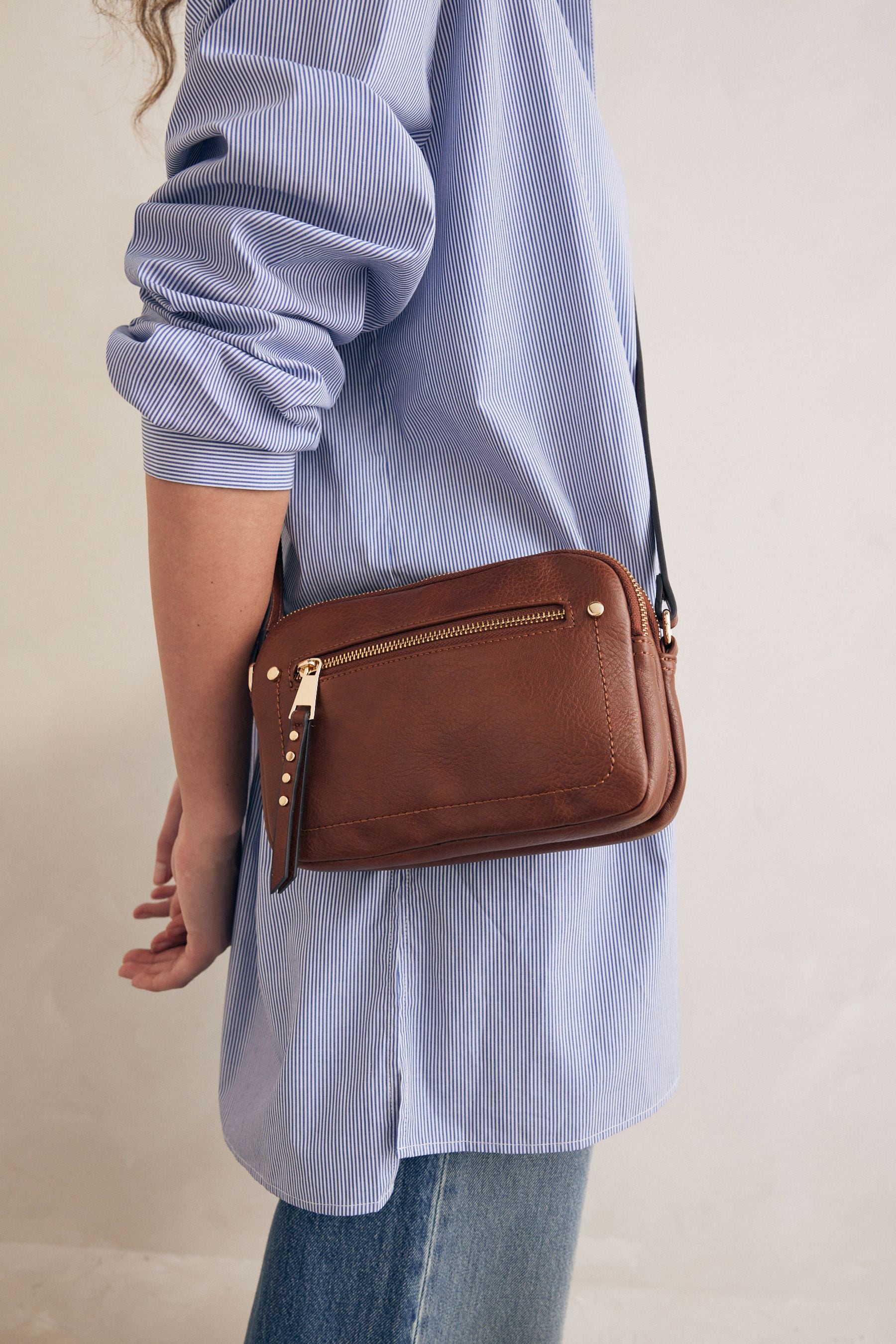 Light tan cross body bag best sale