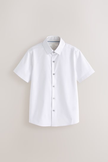 White Short Sleeve Shirt (3-16yrs)