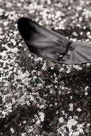 Superdry Silver Sequin Mock Neck Mini Dress - Image 4 of 8