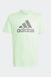 adidas Green Sportswear Essentials Big Logo Cotton T-Shirt - Image 1 of 8