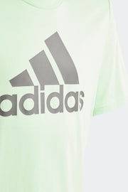 adidas Green Sportswear Essentials Big Logo Cotton T-Shirt - Image 5 of 8
