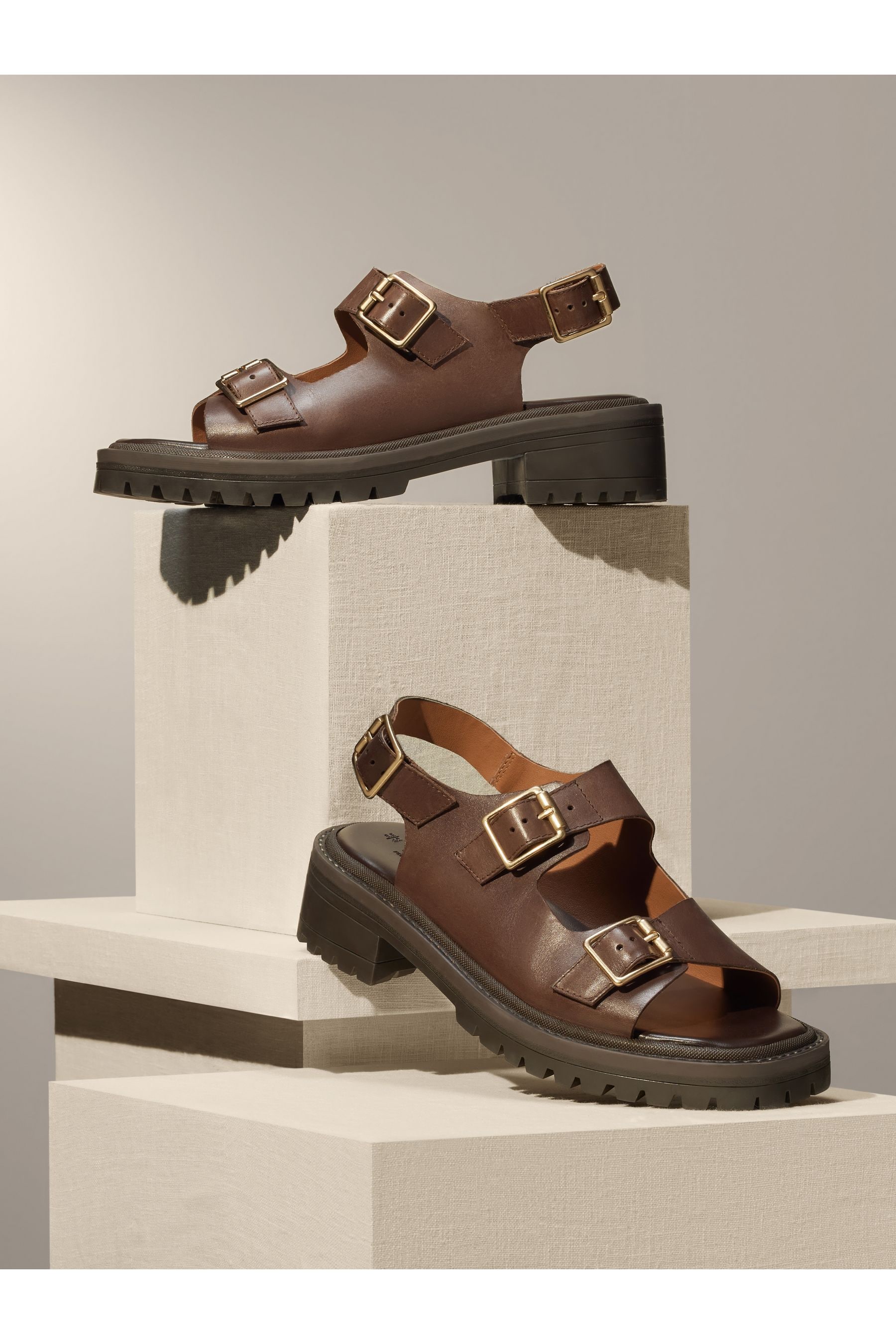 Peeptoe two part cleated sandals sales