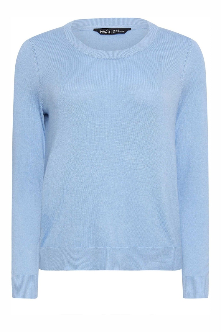 M&Co Blue Petite Crew Neck Jumper - Image 4 of 4