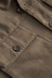 Dark Stone Grey Button Through Faux Suede Shacket - Image 5 of 8