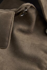 Dark Stone Grey Button Through Faux Suede Shacket - Image 6 of 8