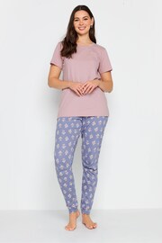 Long Tall Sally Pink Floral Print 100% Cotton Pyjama Set - Image 1 of 4