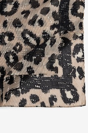 Animal Print Foil Plissé Lightweight Scarf - Image 4 of 5