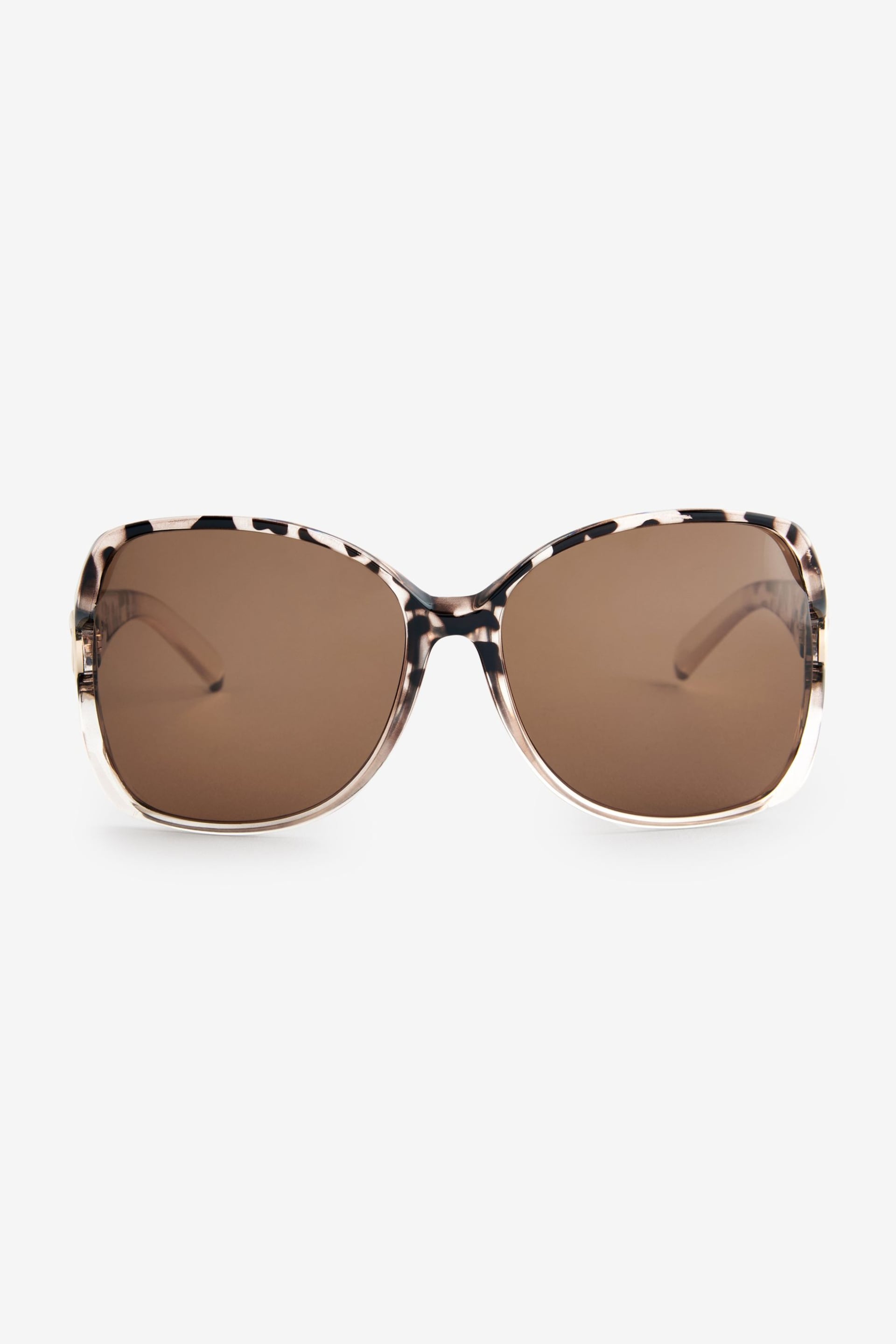 Tortoiseshell Brown Ombre Wrap Sunglasses - Image 4 of 6