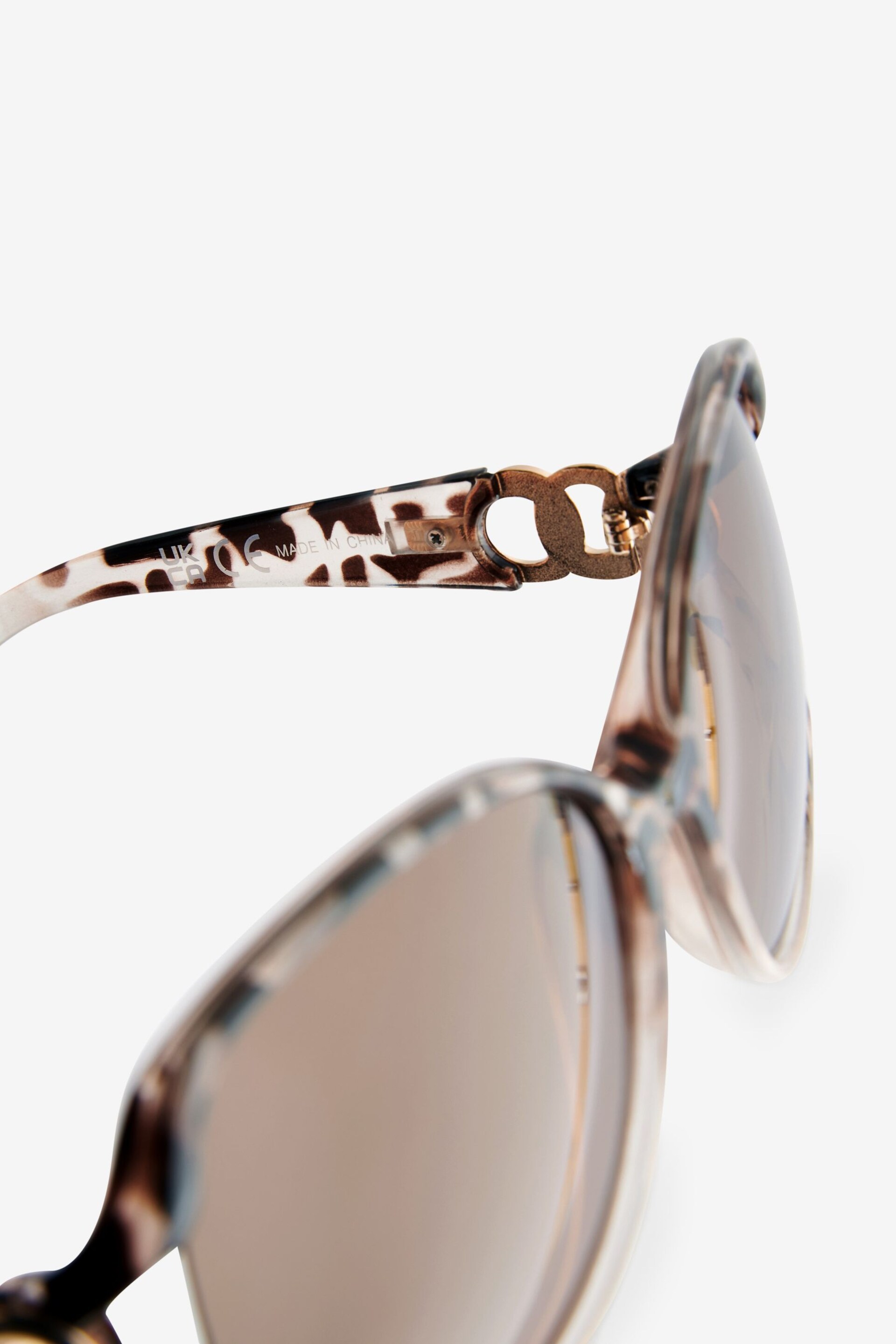 Tortoiseshell Brown Ombre Wrap Sunglasses - Image 5 of 6