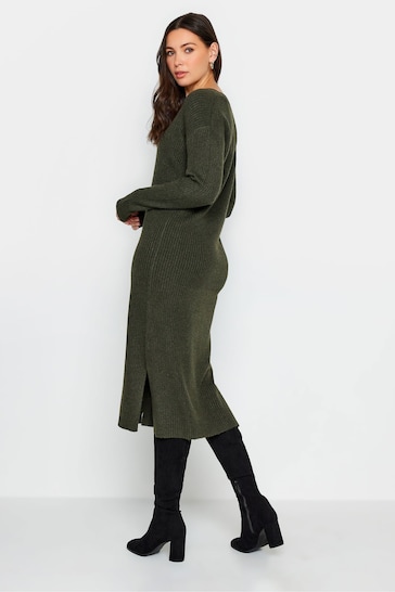 Long Tall Sally Olive Green Ribbed Longline Cardigan