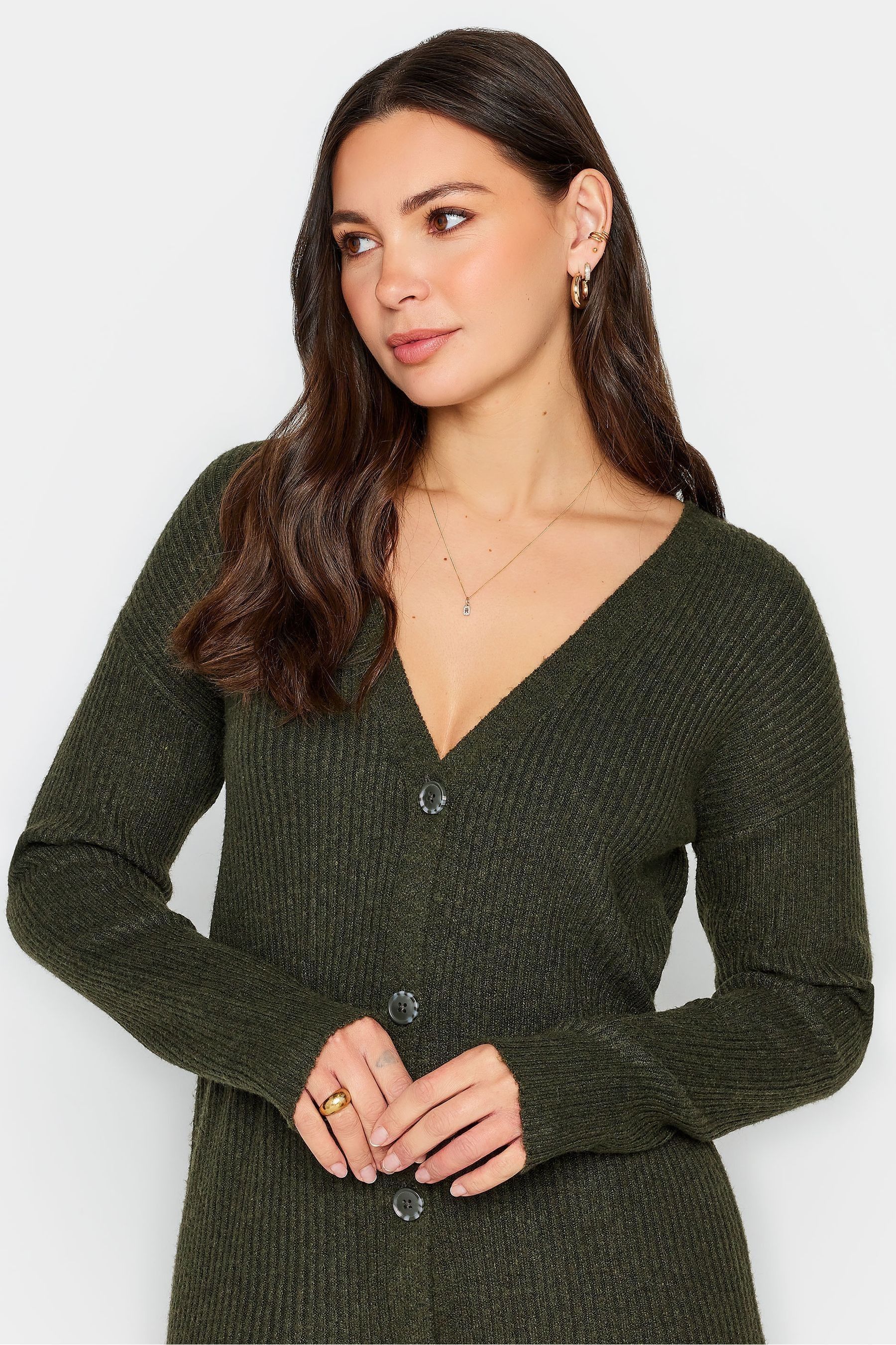 Army green cardigan womens shop