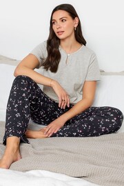 Long Tall Sally Grey Ditsy Floral Print Wide Leg Pyjama Set - Image 3 of 4