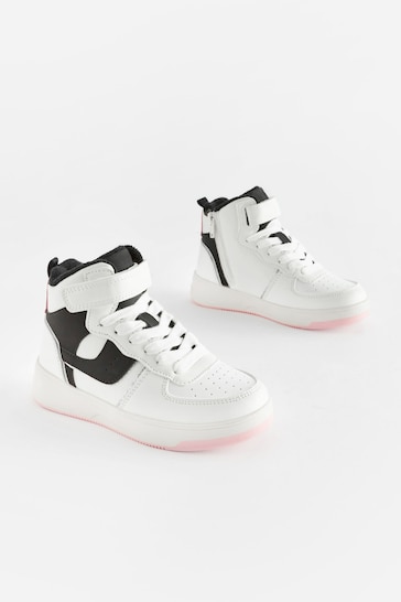 Pink Mono Retro High Top Trainers