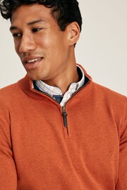 Joules Hillside Orange Knitted Quarter Zip Jumper - Image 4 of 5
