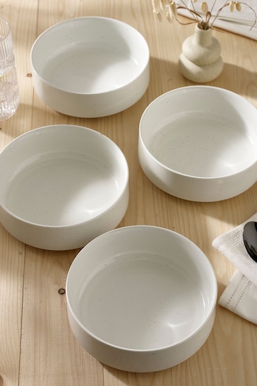 Cream Hayden Speckle Dinnerware Set of 4 Cereal Bowls