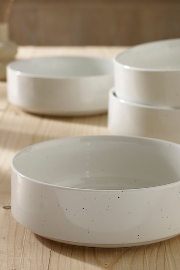 Cream Hayden Speckle Dinnerware Set of 4 Cereal Bowls