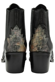 Ravel Black Leather Pull-On Ankle Boots - Image 4 of 6