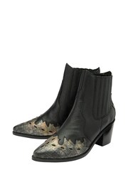Ravel Black Leather Pull-On Ankle Boots - Image 5 of 6