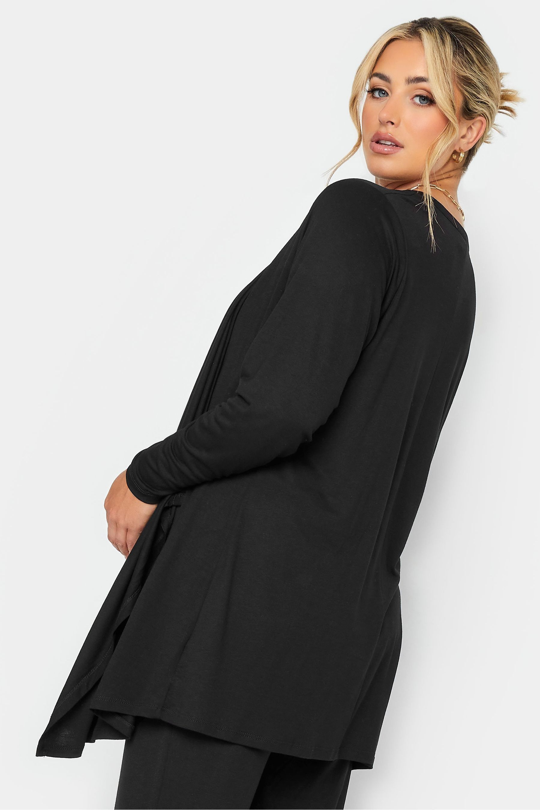 Buy Yours Curve Black Maternity Waterfall Cardigan from Next Luxembourg