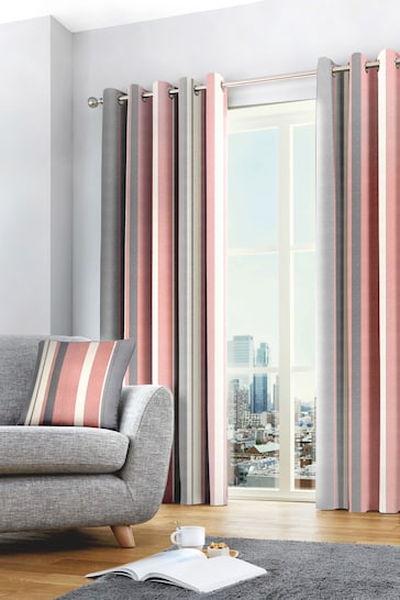 Fusion Pink Whitworth Eyelet Curtains