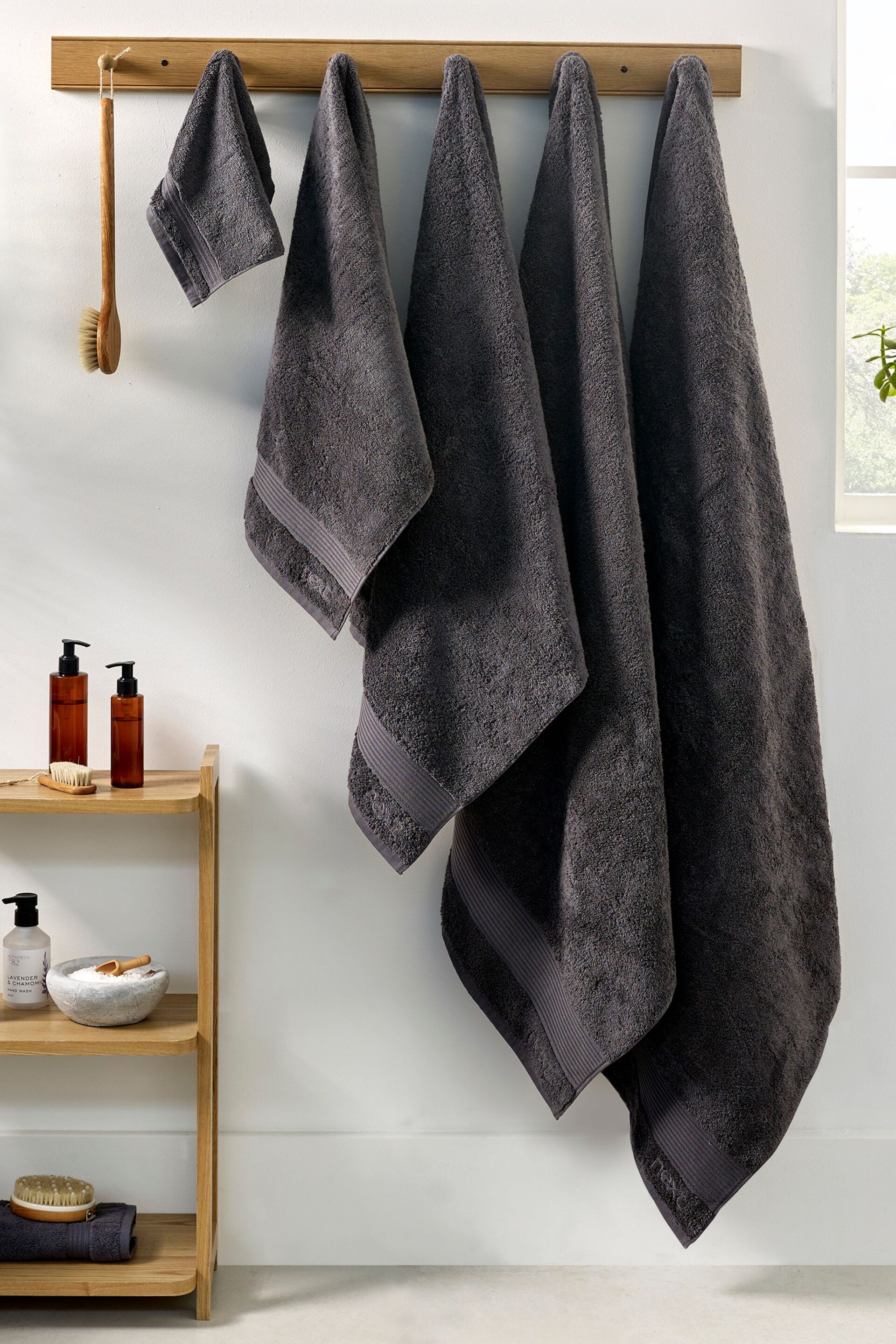 Charcoal Grey Egyptian Cotton Towel - Image 2 of 5