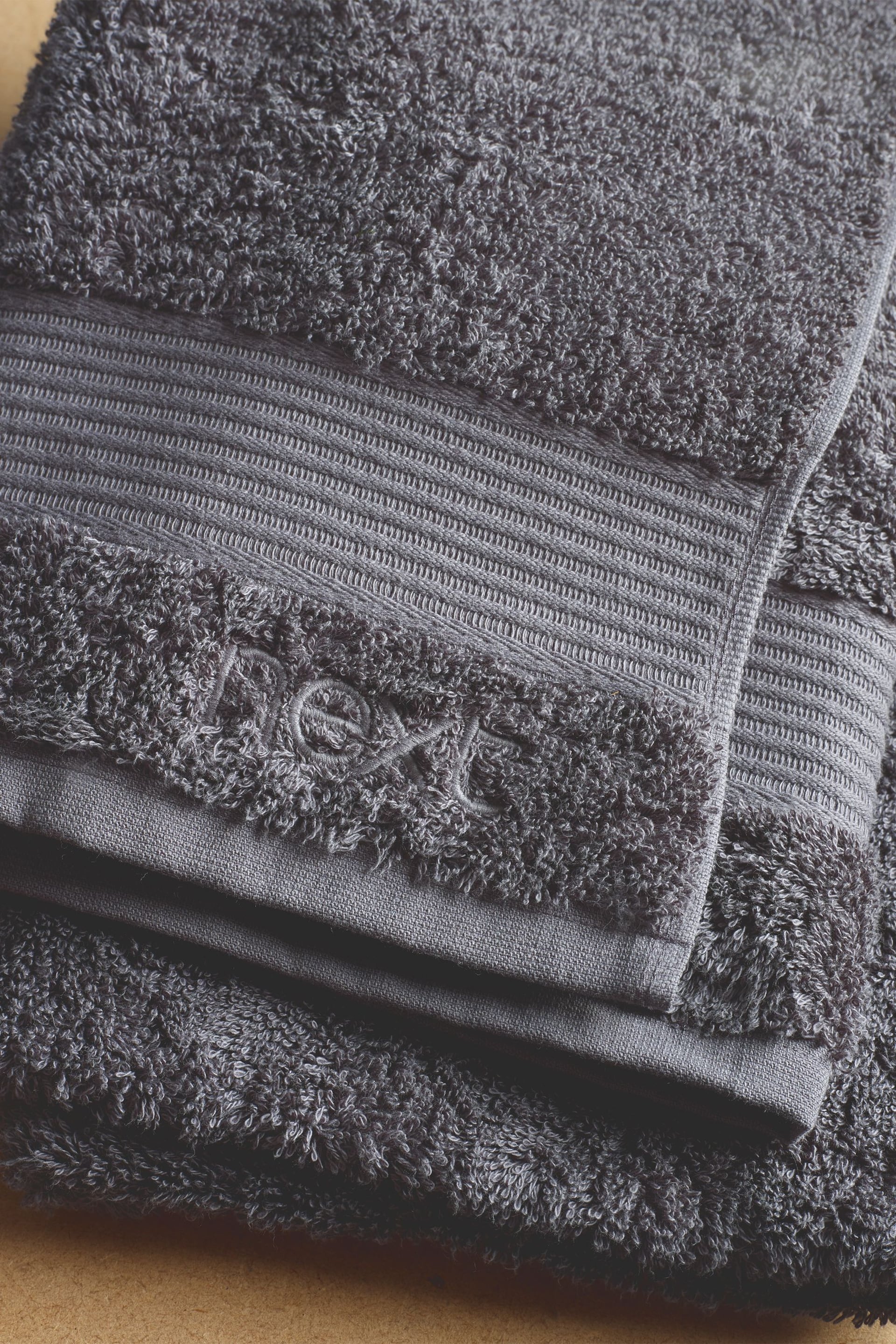 Charcoal Grey Egyptian Cotton Towel - Image 5 of 5