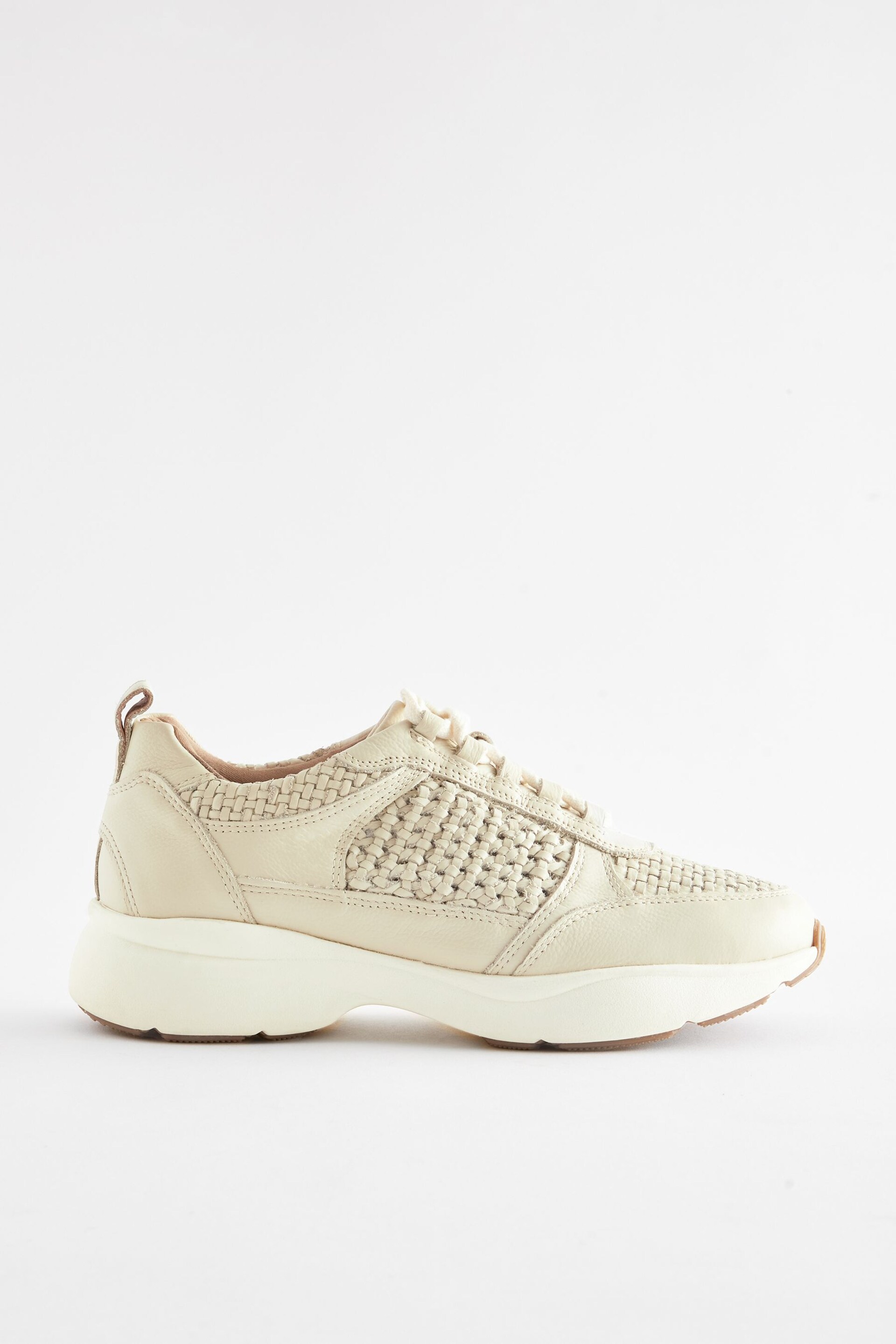 Ecru Signature Leather Weave Detail Chunky Trainers - Image 5 of 9