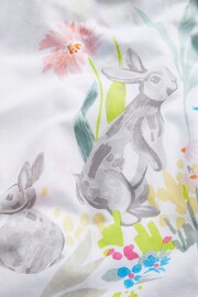 White Cotton Rich Bunny Reversible Duvet Cover and Pillowcase Set - Image 4 of 4