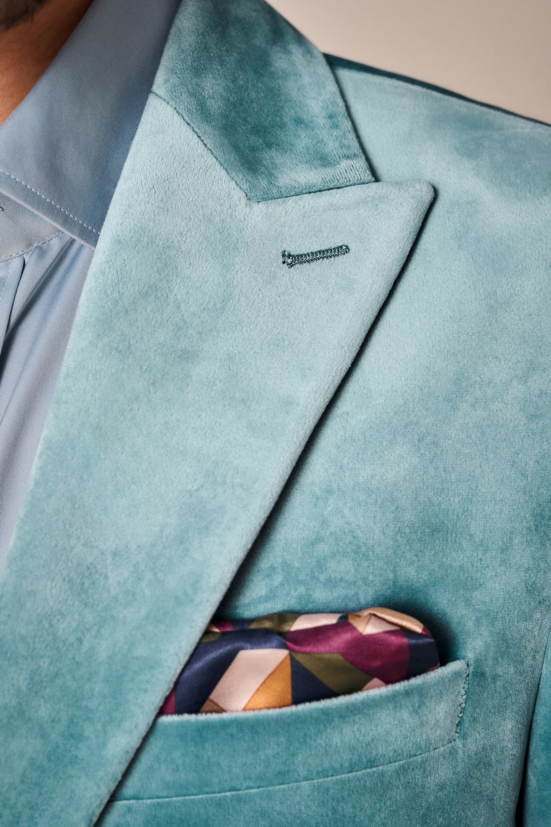 Light blue velvet jacket new arrivals