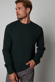 Threadbare Green Crew Neck Ribbed Knitted Jumper - Image 1 of 4