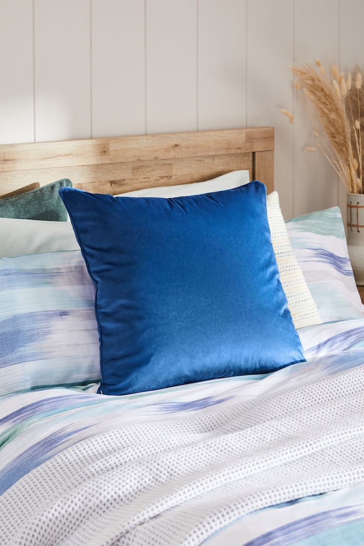 Bright Blue 59 x 59cm Matte Velvet Cushion - Image 1 of 4