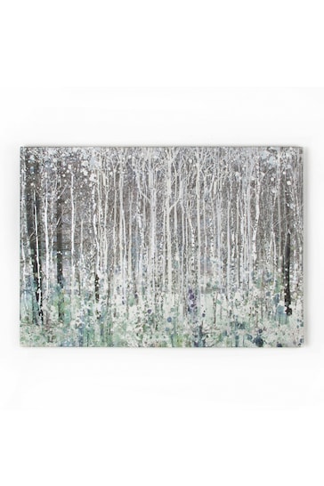 Art For The Home Green Watercolour Woods Canvas