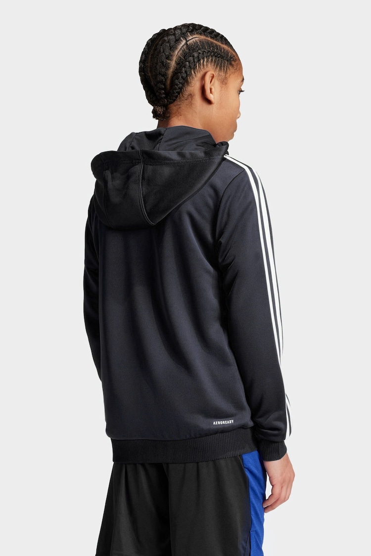 adidas Dark Black Train Essentials AEROREADY 3-Stripes Regular-Fit Full-Zip Jacket - Image 2 of 11