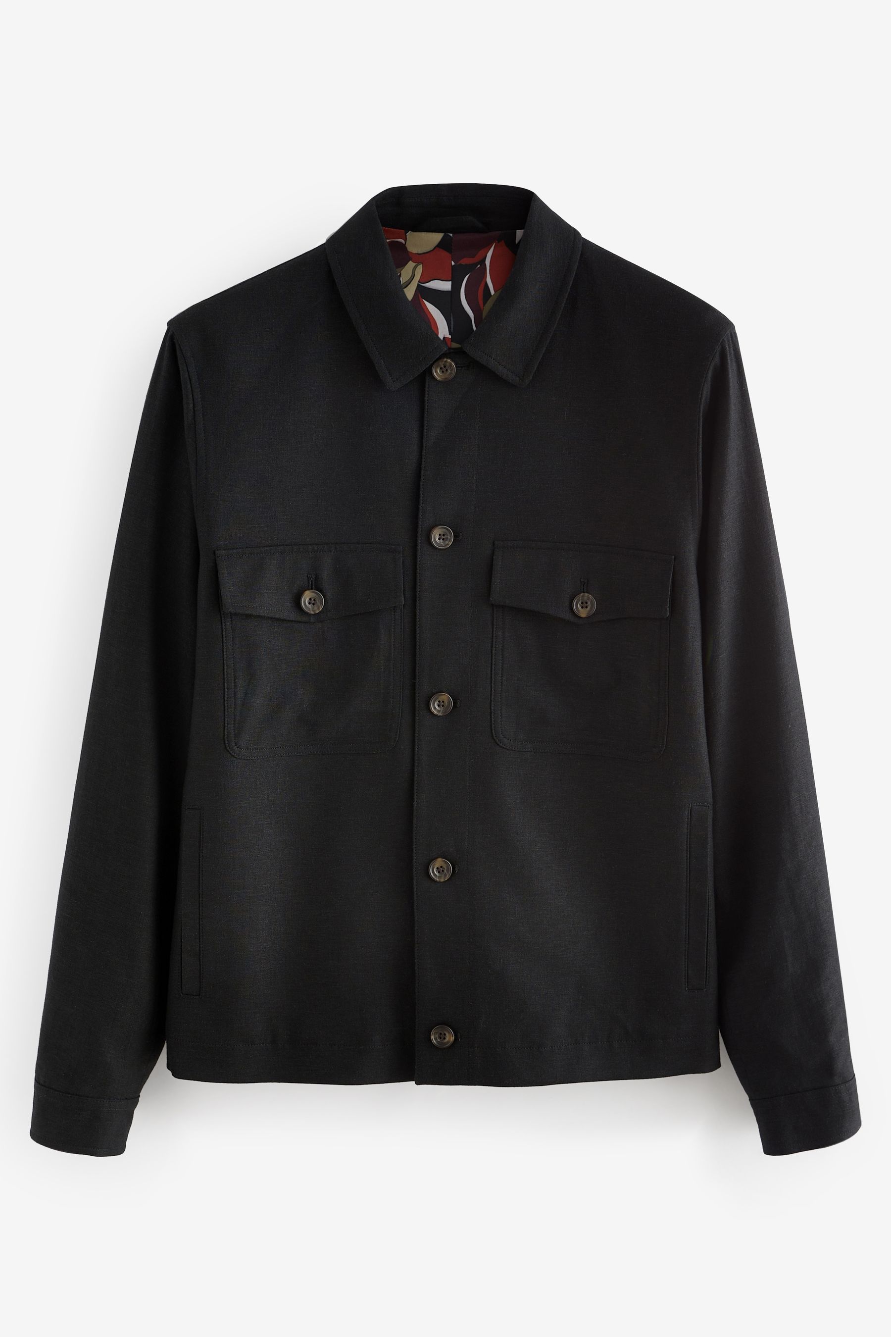 Buy Black Linen Blend Trucker Jacket from the Next UK online shop