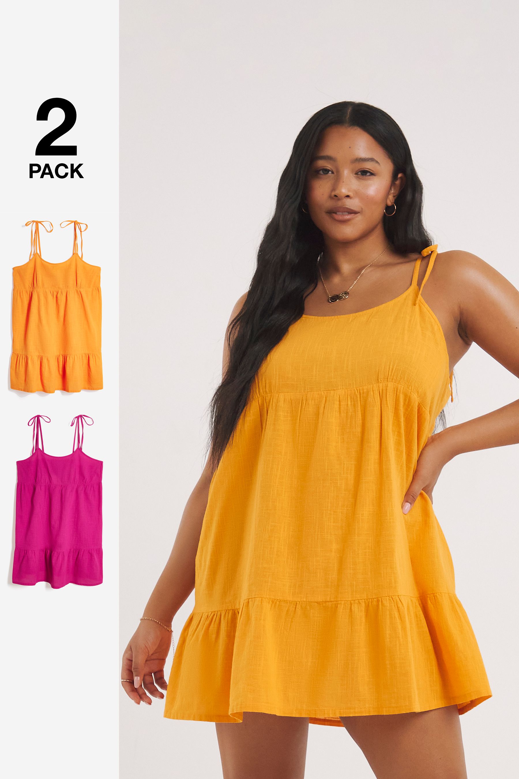 Buy Simply Be Pink And Mango Beach Dress 2 Packs from Next Luxembourg