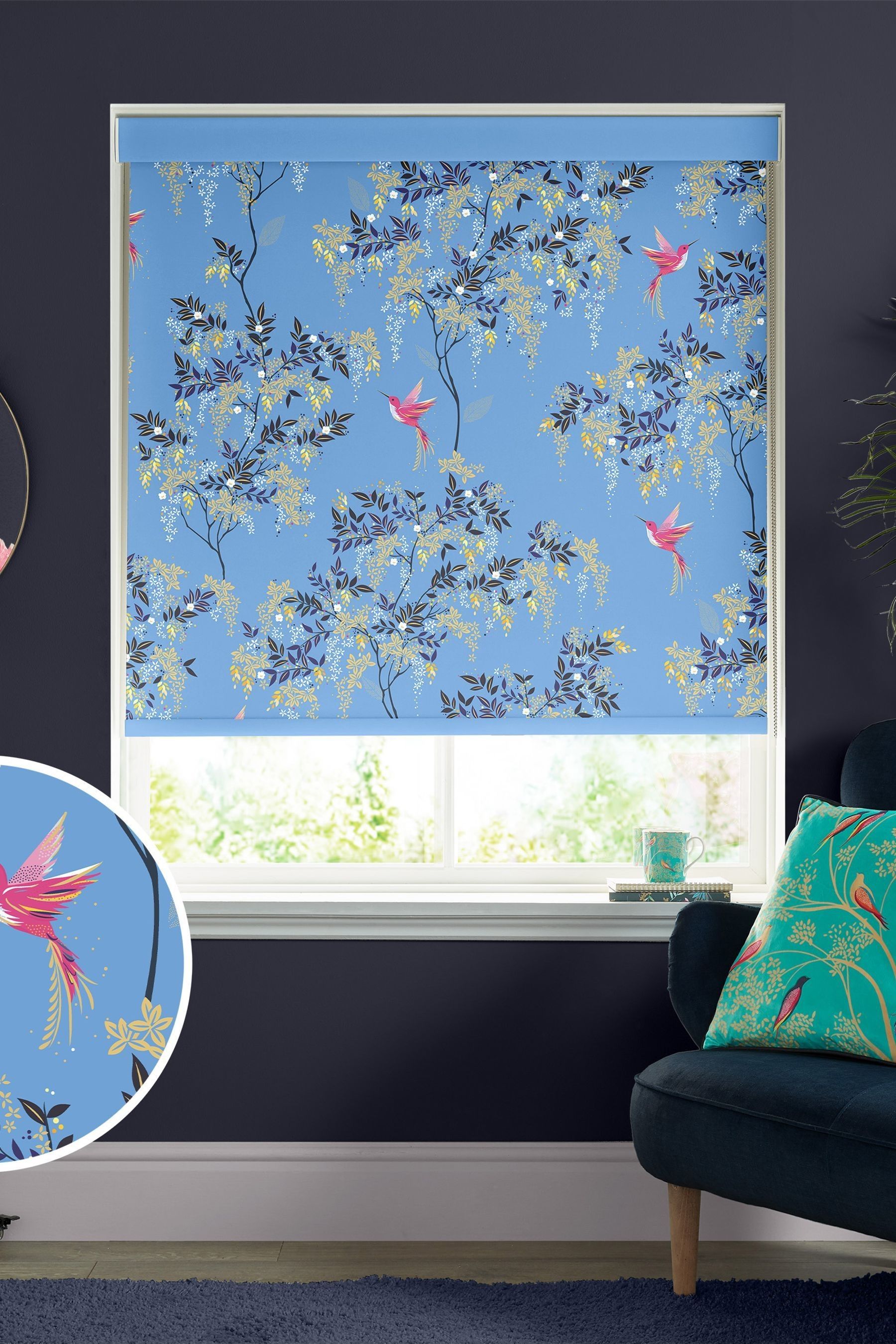 Buy Sara Miller Cornflower Blue Hummingbird Made to Measure Roller