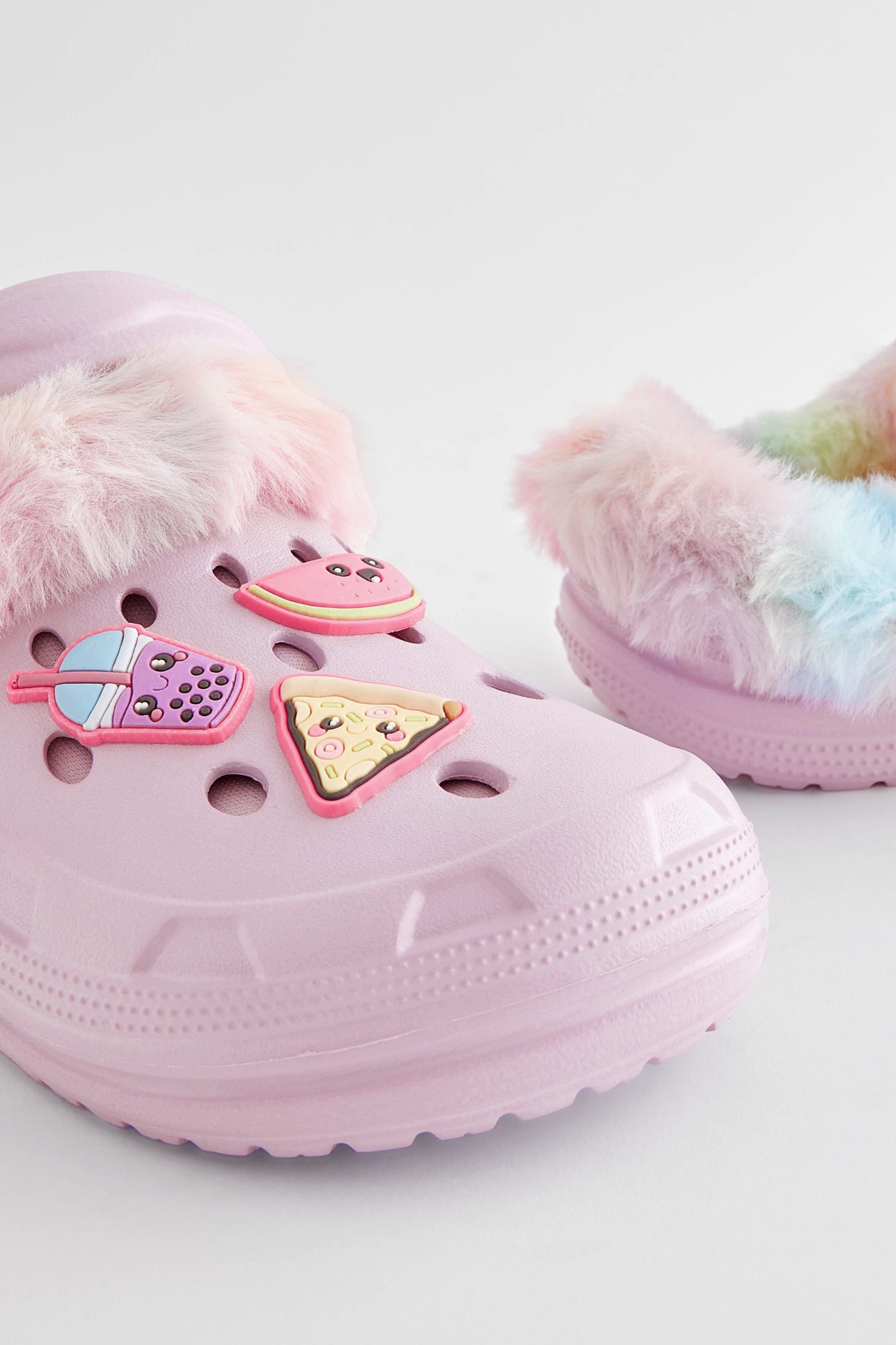 Purple fur lined crocs store