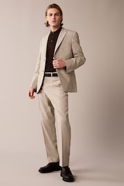 Stone Linen Tailored Fit Suit: Trousers - Image 2 of 9