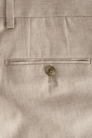 Stone Linen Tailored Fit Suit: Trousers - Image 8 of 9