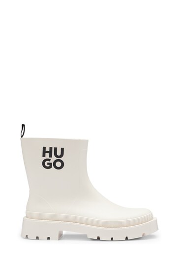 Ankle boots in white calfskin