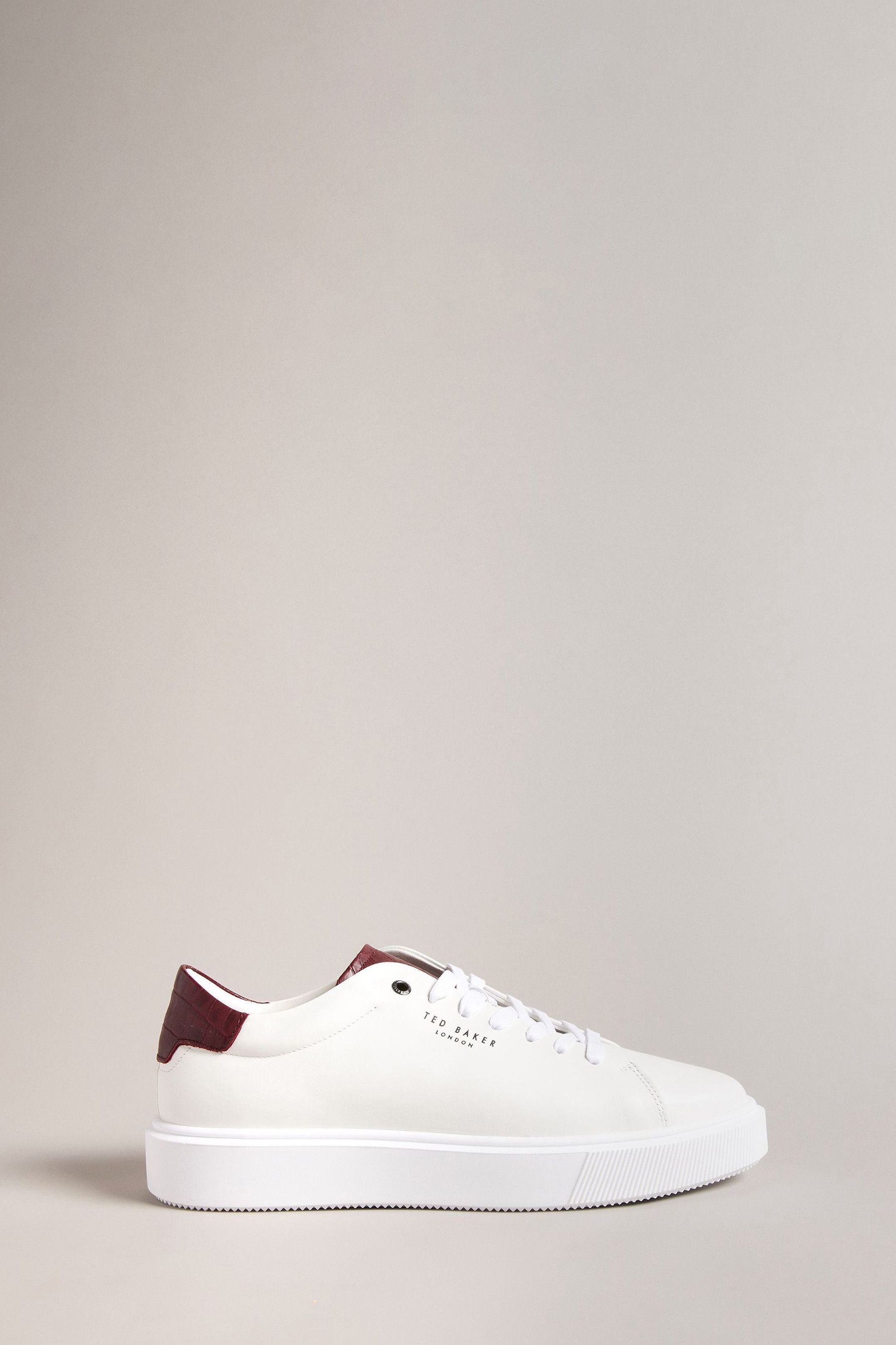 Buy Ted Baker White Breyonc Contrast Croc Effect Texture Inflated Sole Trainers from Next Luxembourg