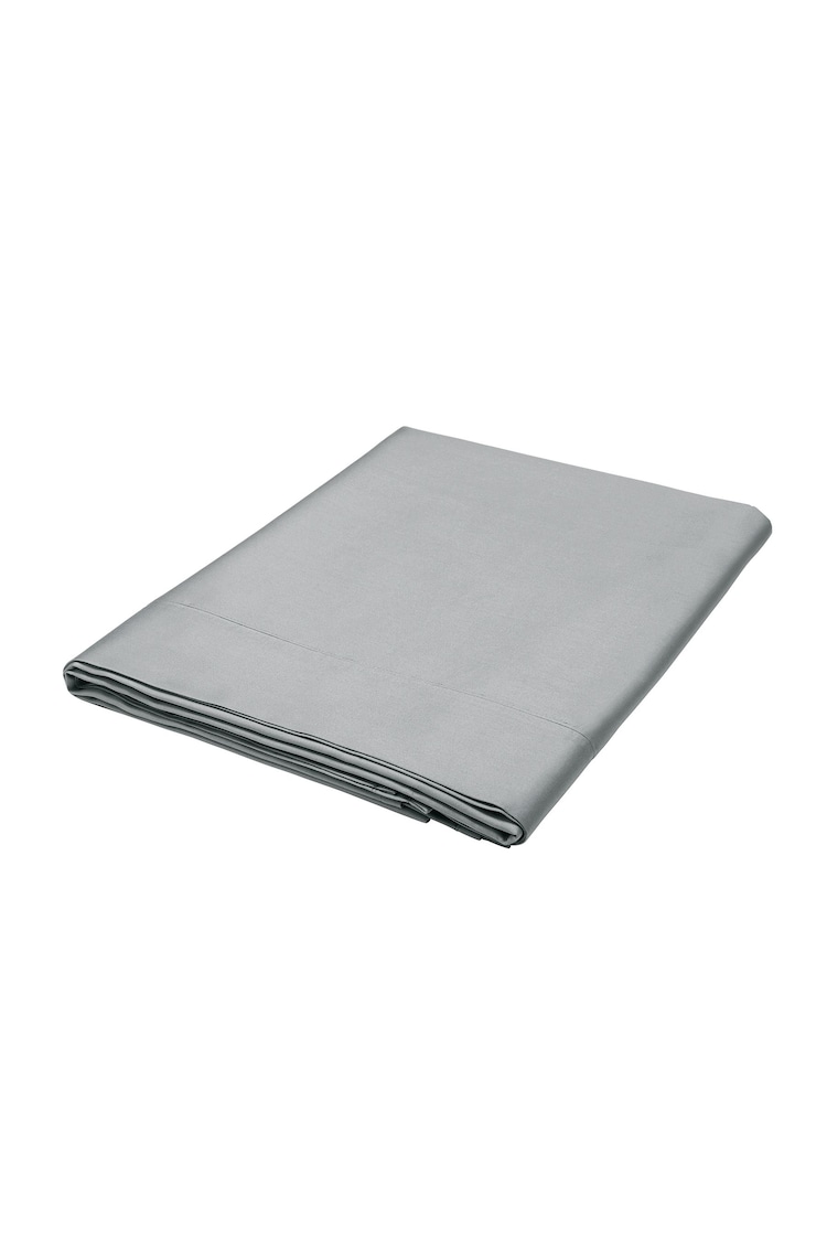 Bedeck of Belfast Grey Bob 600TC Egyptian Cotton Flat Sheet - Image 2 of 2