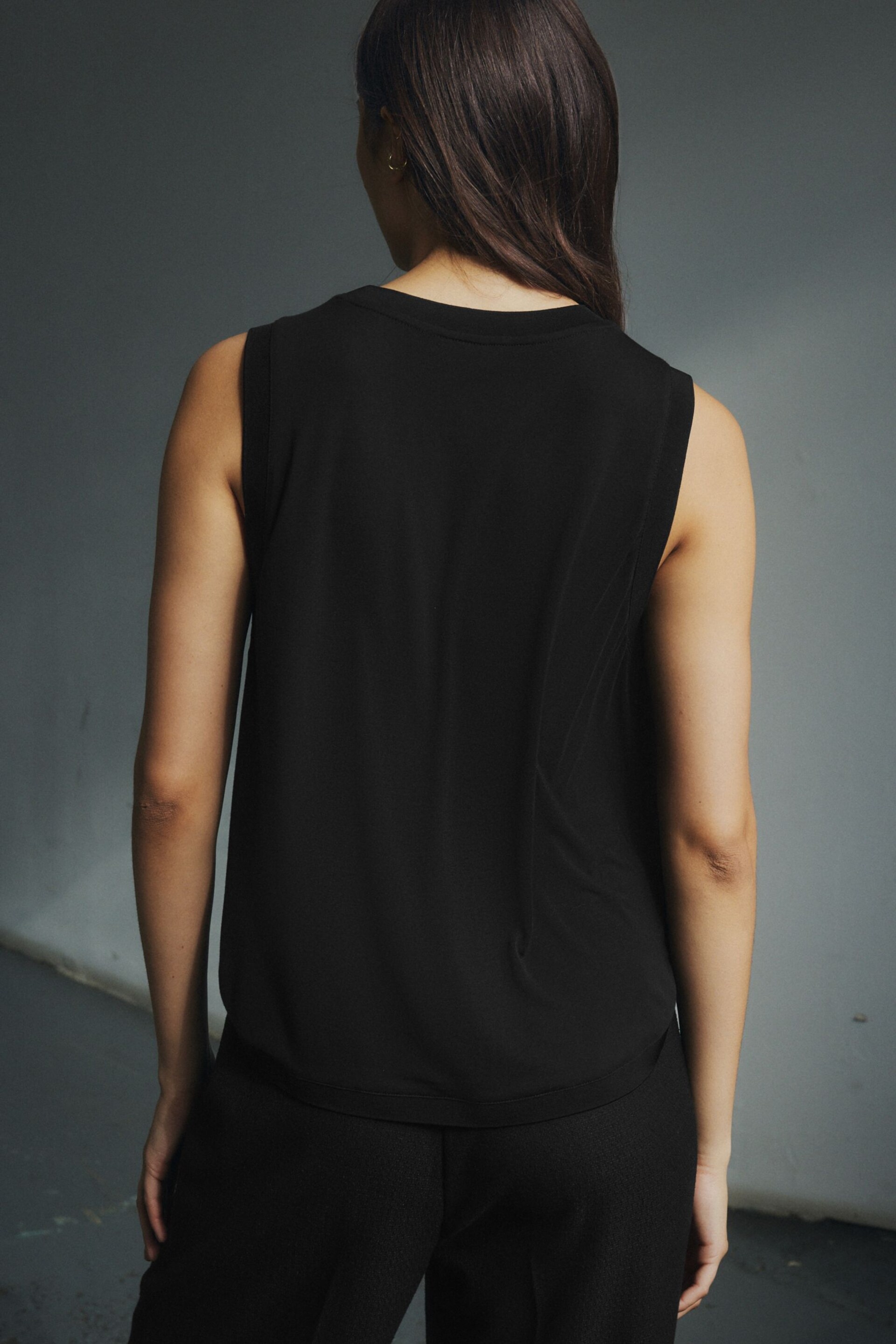 Black Premium Woven Mix Shell Top - Image 3 of 4
