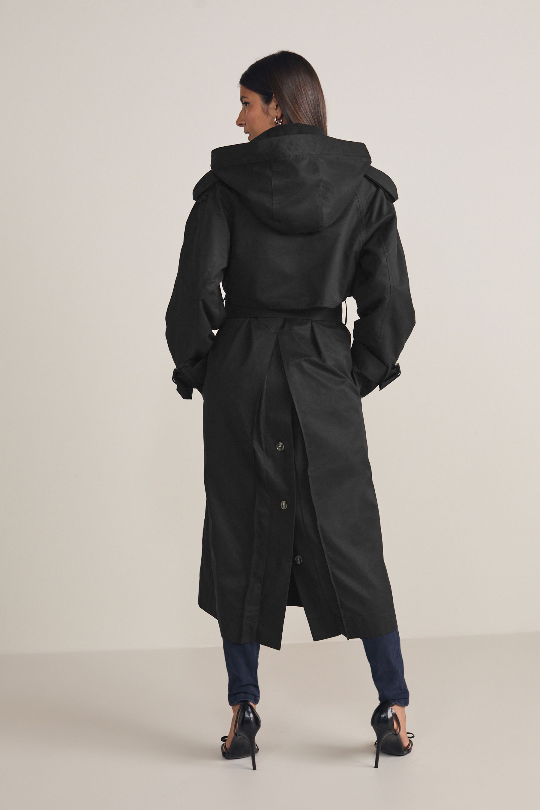 Buy Black Belted Trench Coat from Next Luxembourg
