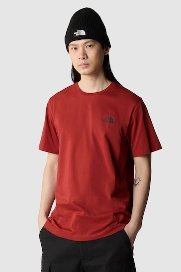 The North Face Red Mens Simple Dome Short Sleeve T-Shirt