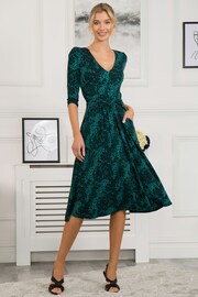 Jolie Moi Green Lilian Viscose Fit & Flare Dress - Image 3 of 5